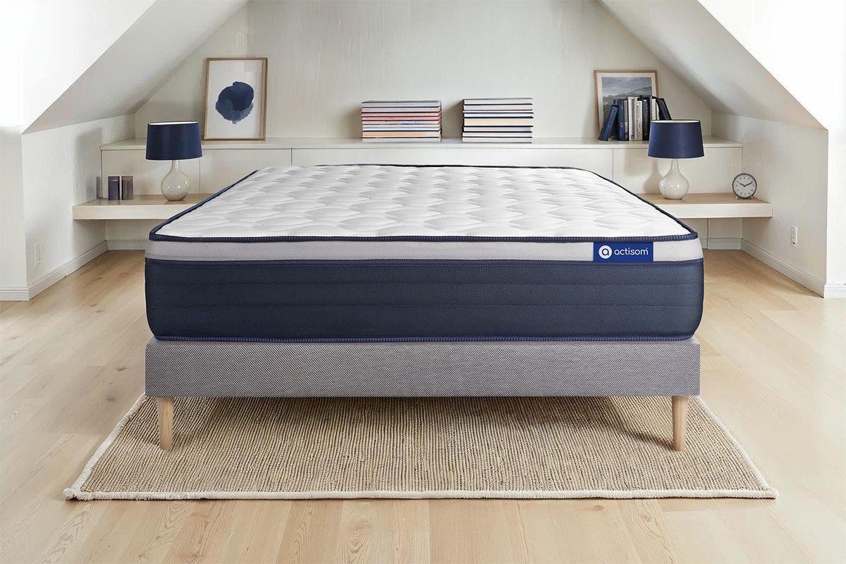 BETT Actimemo max Memory-Schaum 80 x 200 cm h3 - Kit Bettgestell Grau - Beige/Grau, Karton/Holz (80/200cm) - ACTISOM