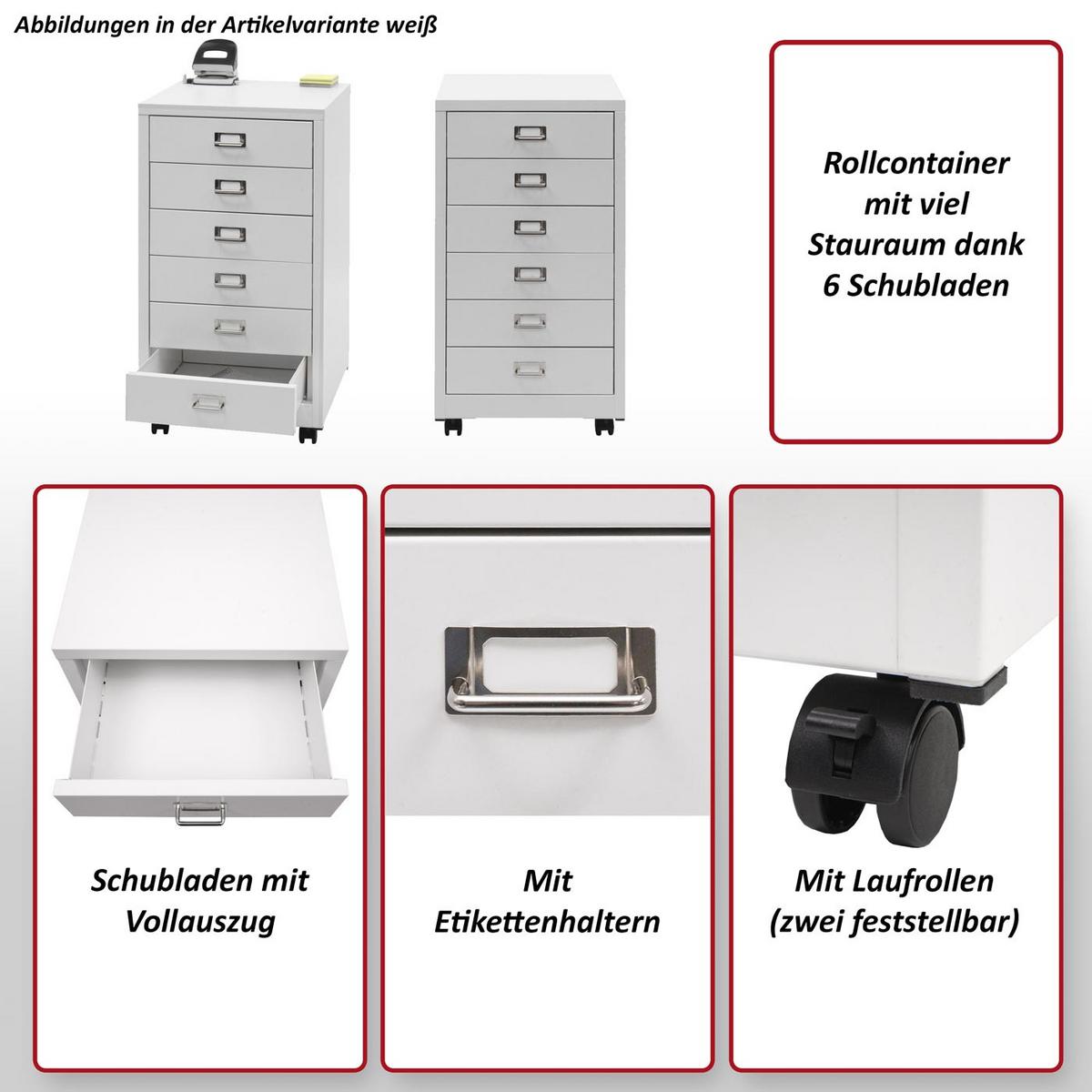 ROLLCONTAINER Anthrazit - Anthrazit, Metall (40/75/41cm) - MCW