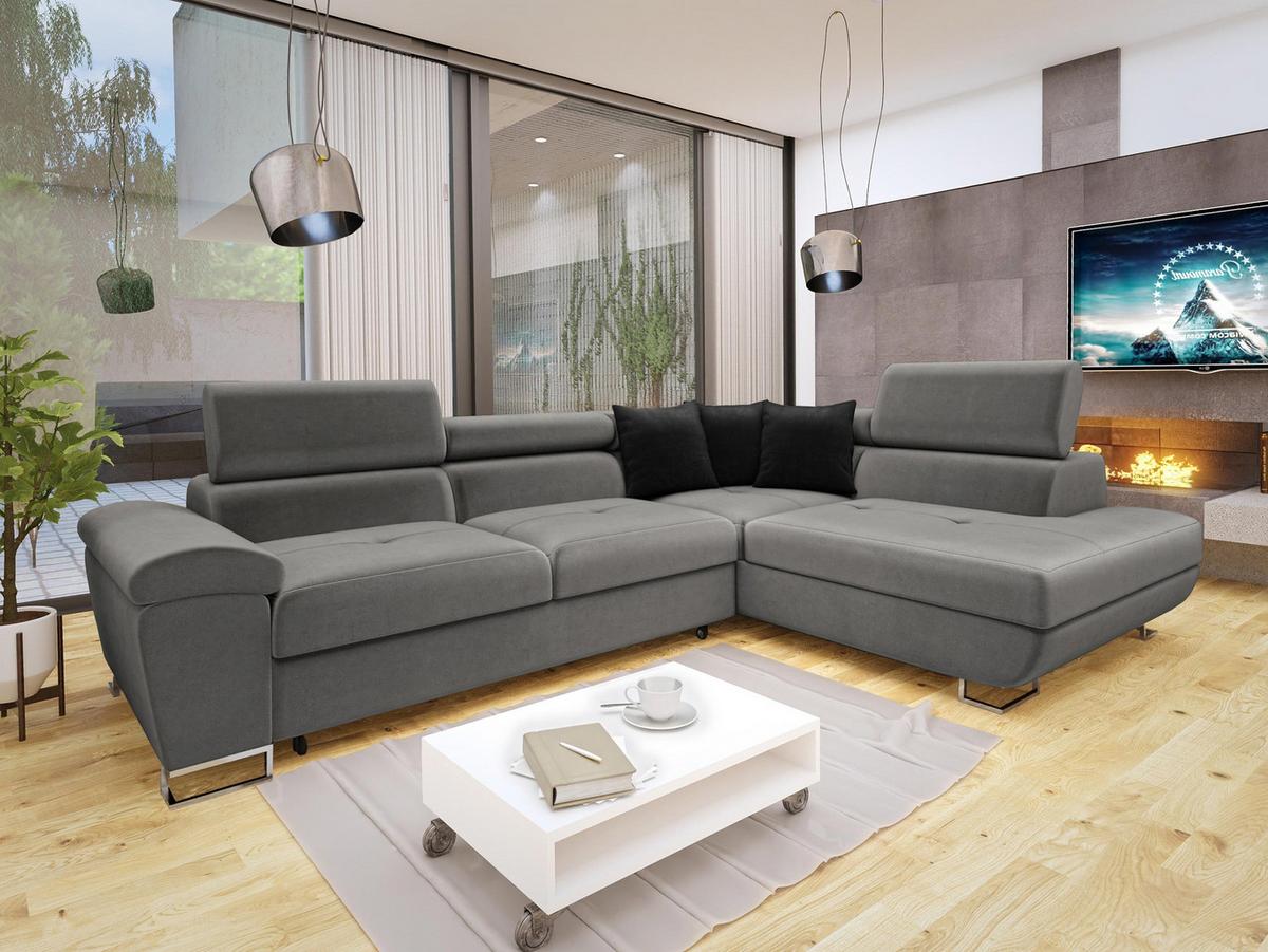ECKSOFA Cotere, Seite: Rechts - Silberfarben, Holz/Textil (270/202cm) - MIRJAN24