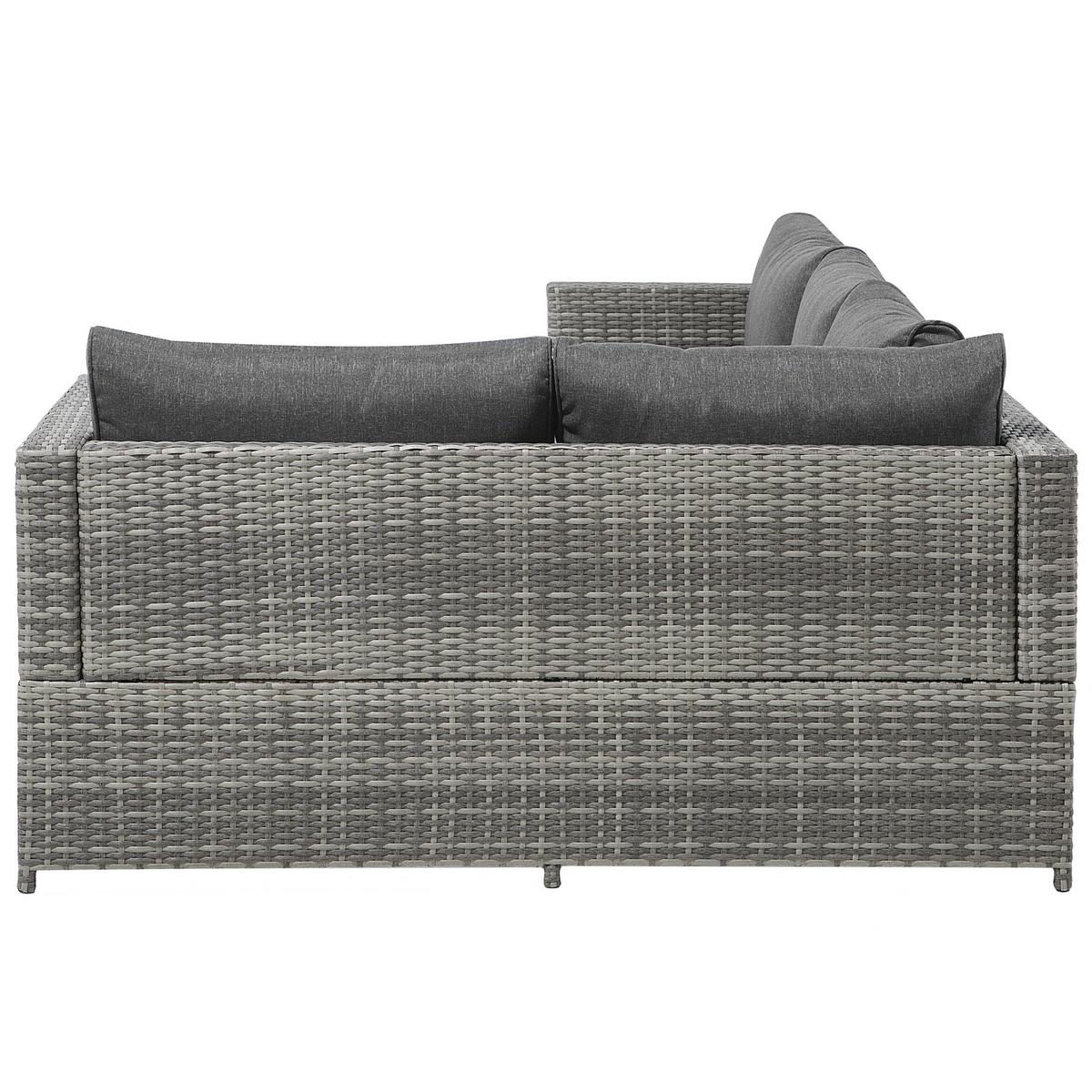 LOUNGE-SET 4-Sitzer grau Avola - Grau, Kunststoff - Beliani