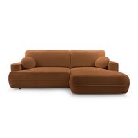 ECKCOUCH L Form Peoni Kupferfarbe 267/168/87 cm mit Schlaffunktion R - Dunkelorange/Schwarz, Kunststoff/Textil (267/168cm) - AX Living