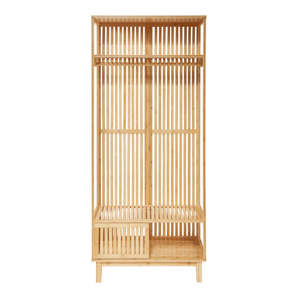 GARDEROBENSTÄNDER Ypäjä - Naturfarben, Holz (80/187/47cm) - [en.casa]
