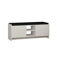 SCHUHBANK mit 2 Türen und 2 Nischen L110 cm - Zulla - Weiß, Holzwerkstoff (110/43/37cm) - Calicosy