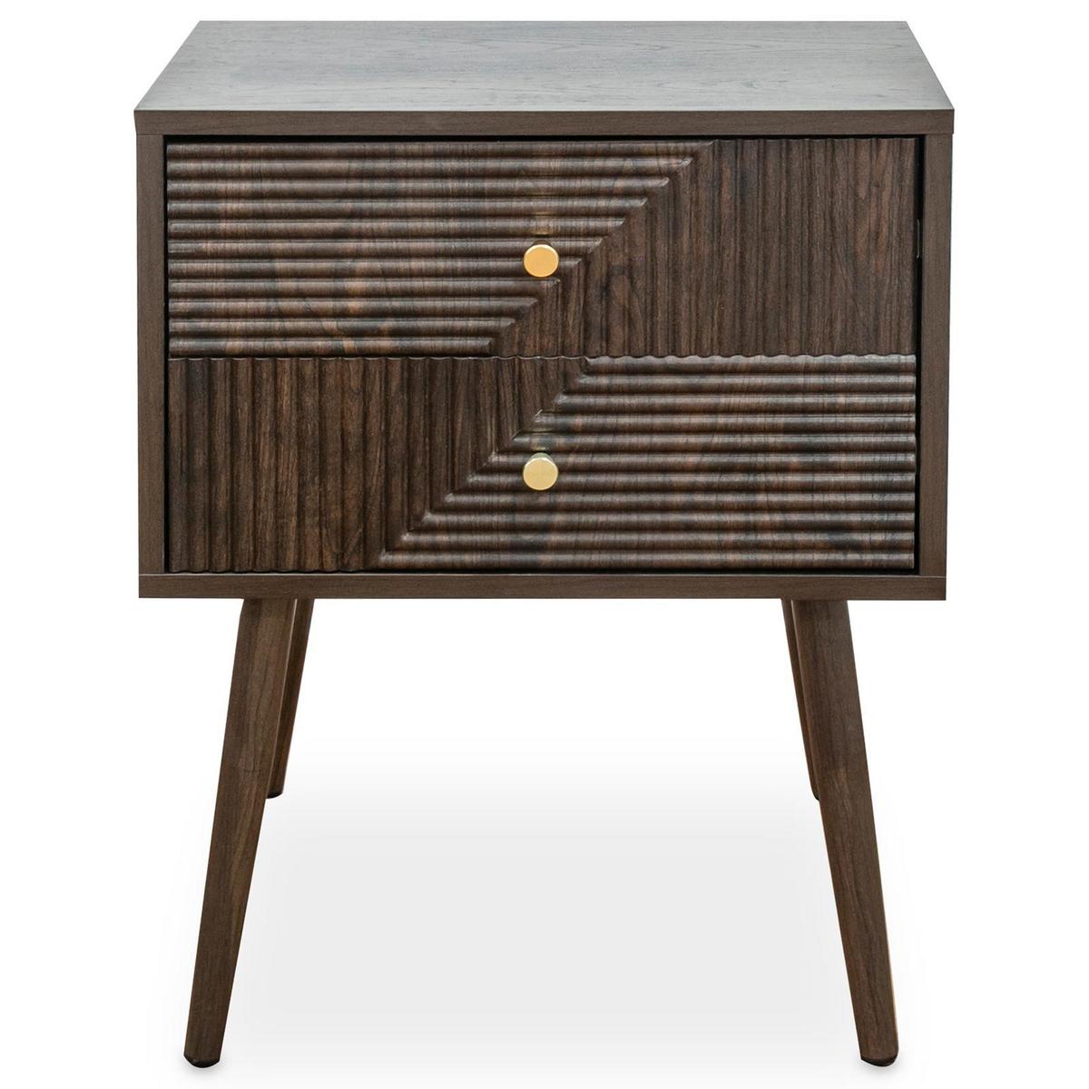 NACHTTISCH LIVIA dunkelbraun - Dunkelbraun, Holzwerkstoff (45/60/39cm) - IDIMEX