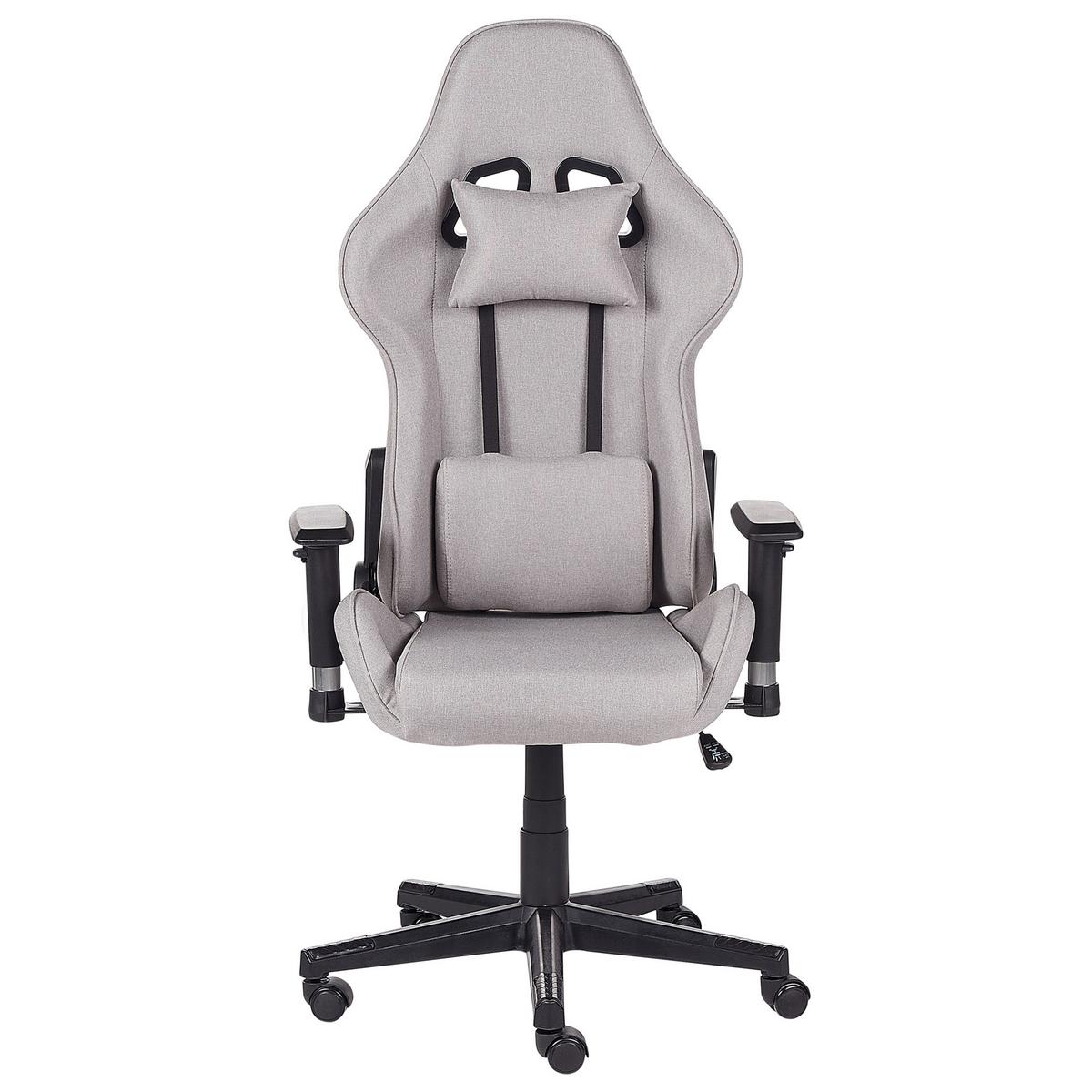 GAMINGSTUHL Polyester Grau Warrior - Grau, Textil/Metall (62/122/62cm) - Beliani