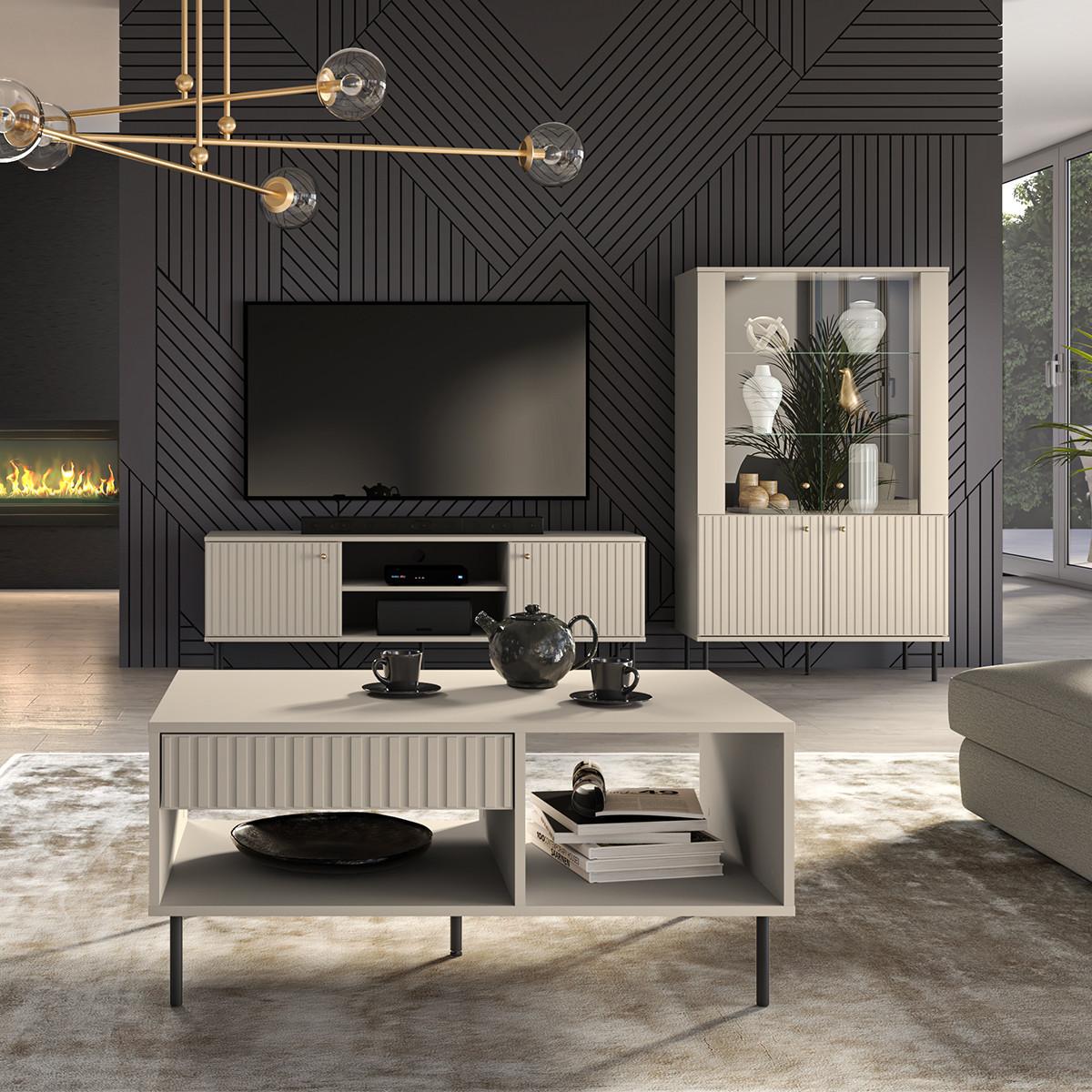 TV-MÖBEL Nova Beige - Beige, Holzwerkstoff (160/53/40cm) - Petits-meubles