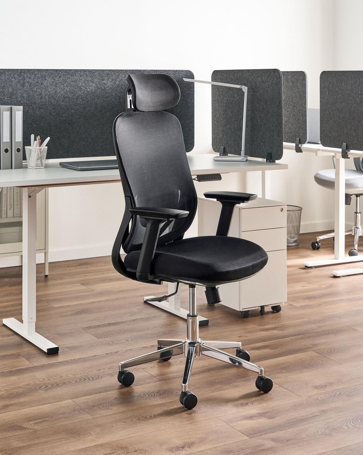 BÜROSTUHL SchwarzErvione - Schwarz, Textil (60/118/60cm) - Beliani