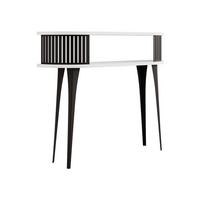 KONSOLENTISCH Roenni Oval - Schwarz/Weiß, Holzwerkstoff/Metall (100/25/86cm) - MIRJAN24