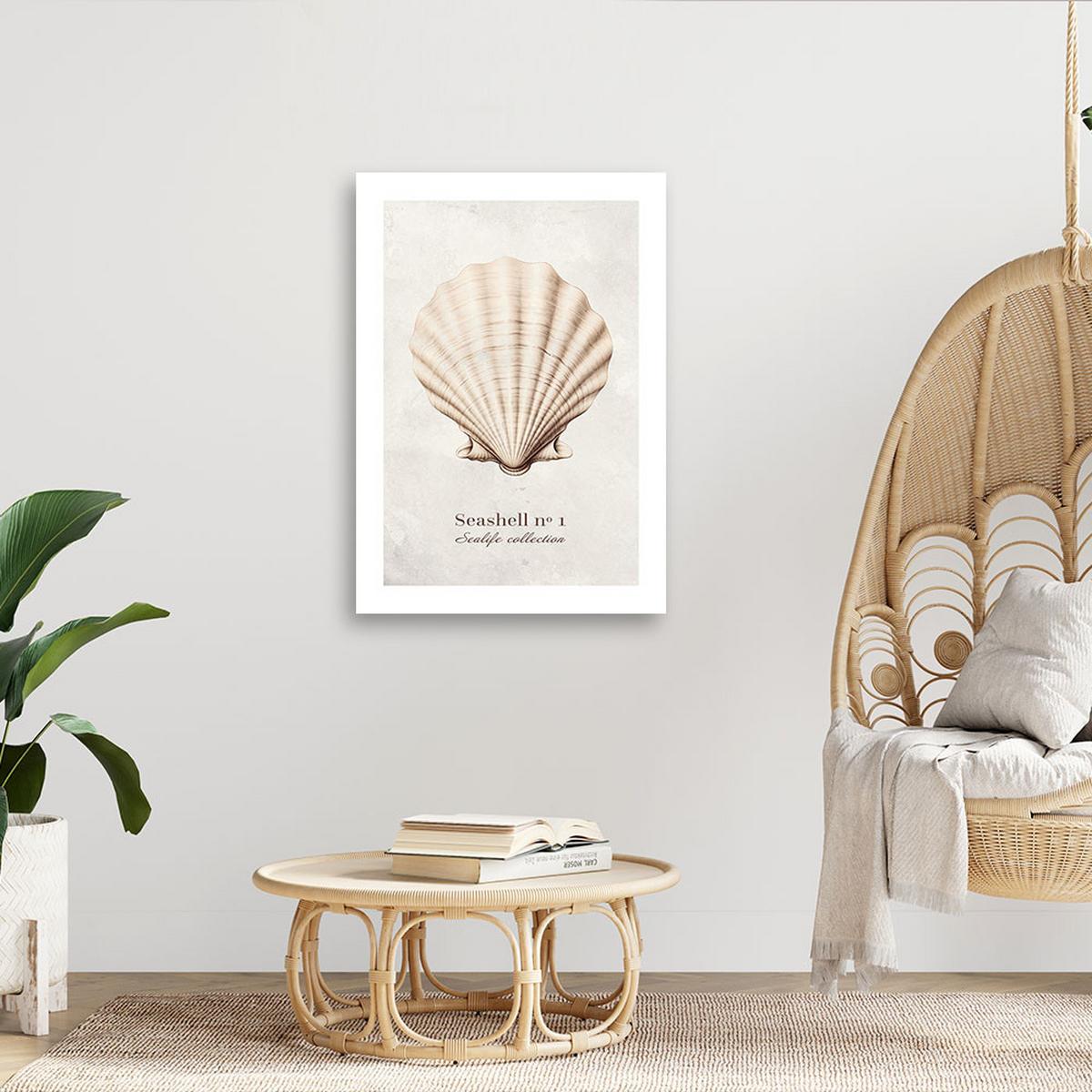 WANDBILD natürliche muschel - Beige, Textil (40/60cm) - Feeby