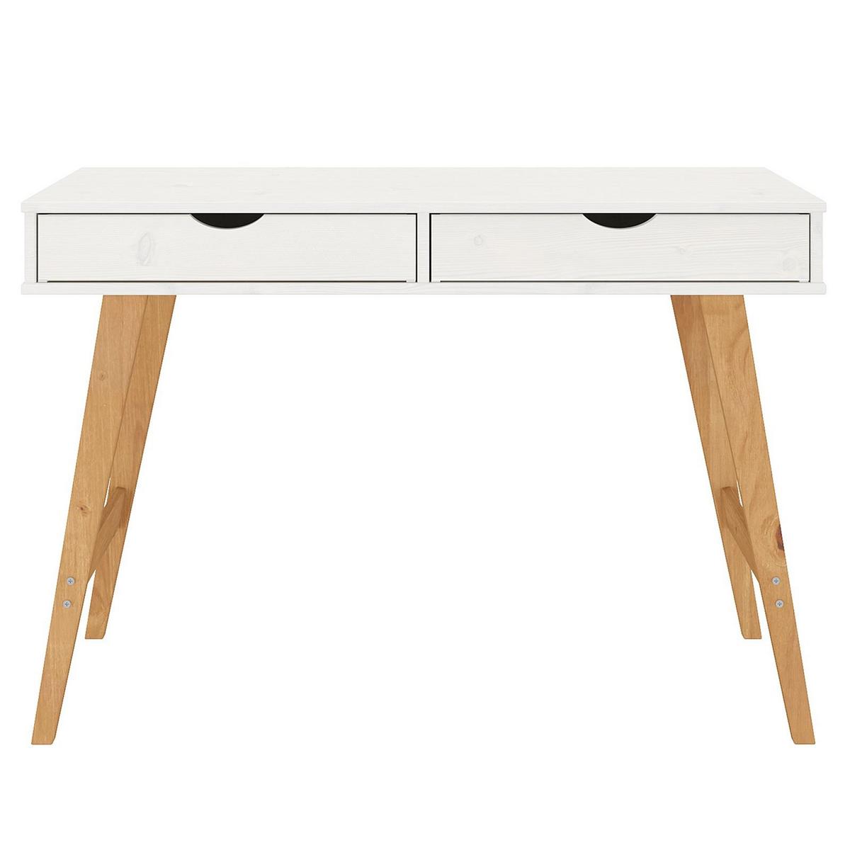 SCHREIBTISCH MILO weiß/Eiche - Eichefarben/Weiß, Holz (50/110/75cm) - IDIMEX