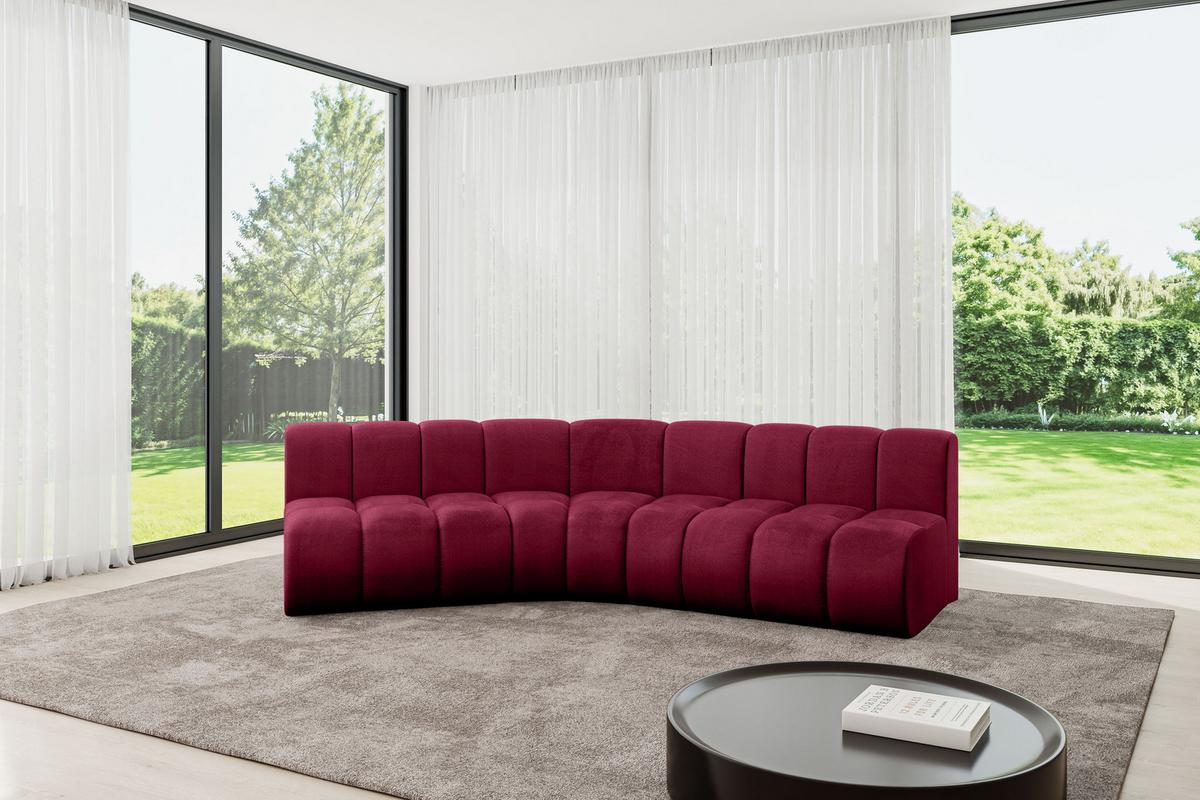 ECKSOFA modulares Sofa Montra-L1 - 290x174x70 cm Bordeauxrot - Bordeaux, Holzwerkstoff/Textil (290/174cm) - ALTDECOR