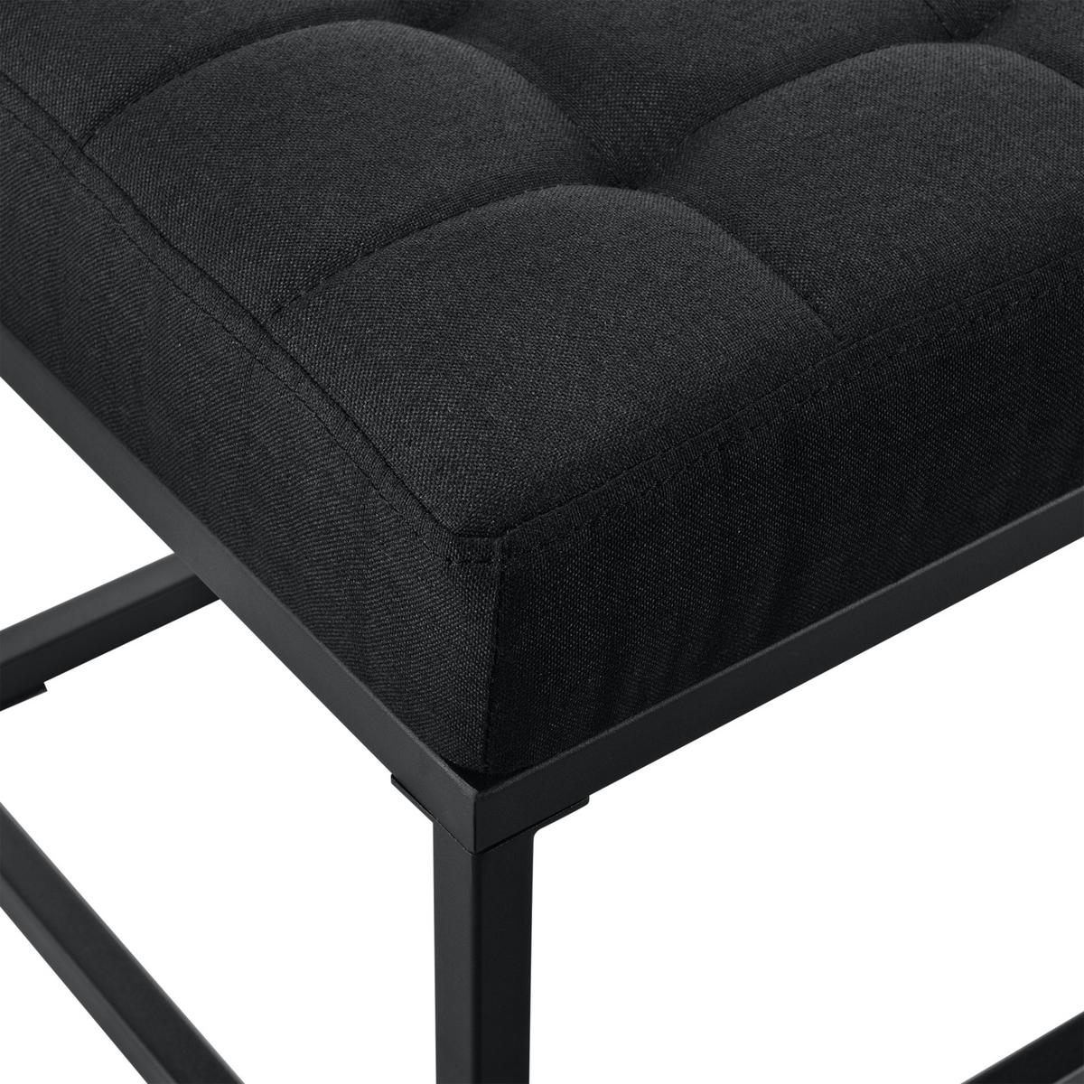 POLSTERBANK Salta - Schwarz, Textil/Metall (120/38/40cm) - pro.tec