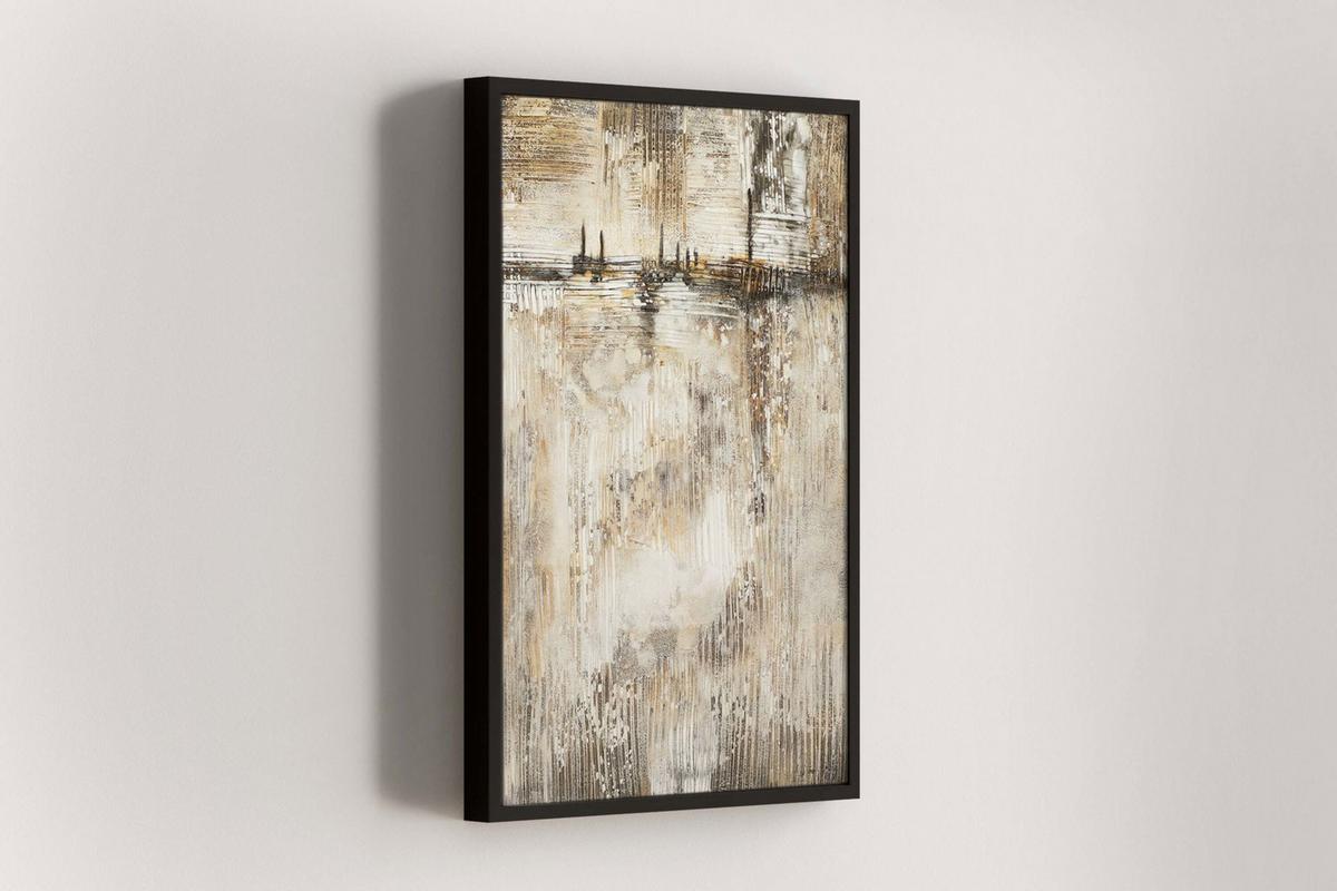 ACRYLBILD HANDGEMALT 60/80 cm - Beige/Braun, Holz/Textil (60/80cm) - KUNSTLOFT