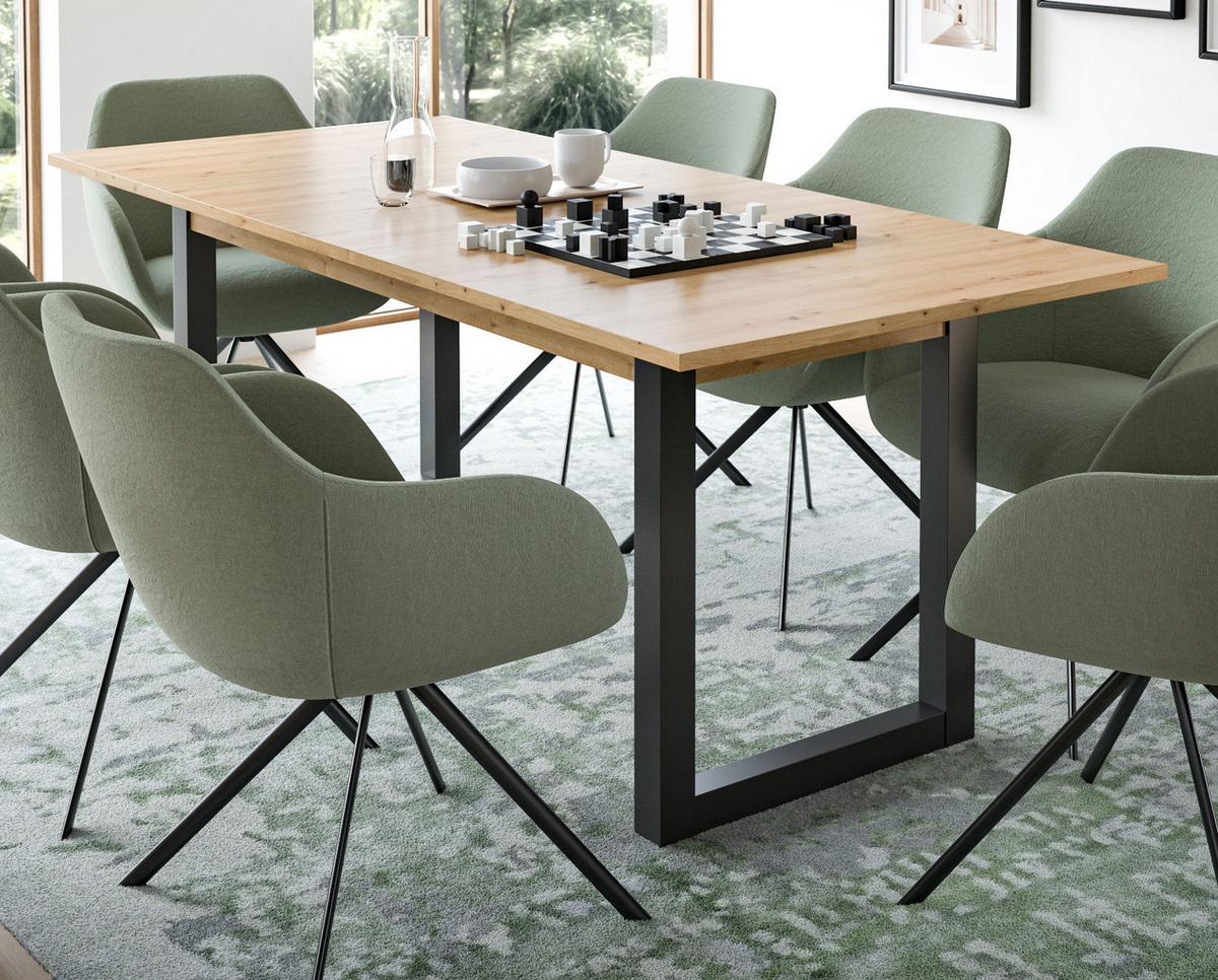 ESSTISCH Eiche, grau 150 - 190 cm, Küchentisch ausziehbar - Eiche Artisan/Grau, Holzwerkstoff (150/90/76cm) - Inn.Furn
