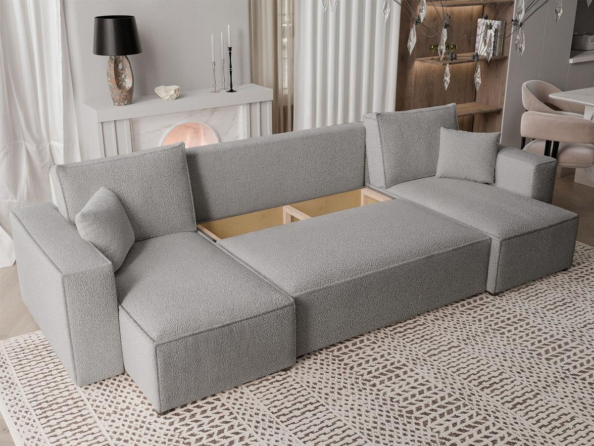 WOHNLANDSCHAFT Adara Schlaffunktion - Grau, Holzwerkstoff/Textil (312/83/145cm) - Fun Möbel