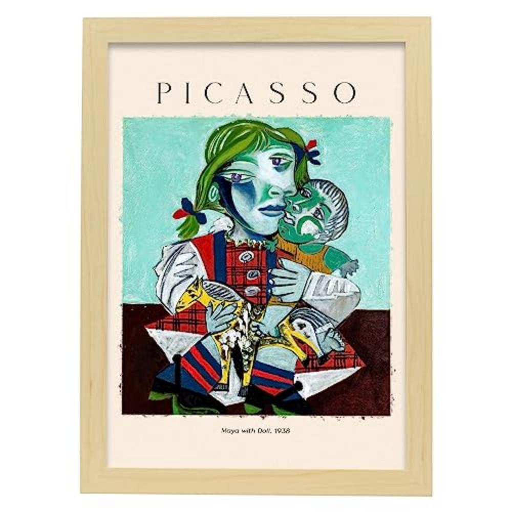 POSTER Maya Mit Puppe Inspiriert Sind A3 Rahmen Aus Hellem Holz - Beige, Papier (29.7/5/42cm) - Nacnic
