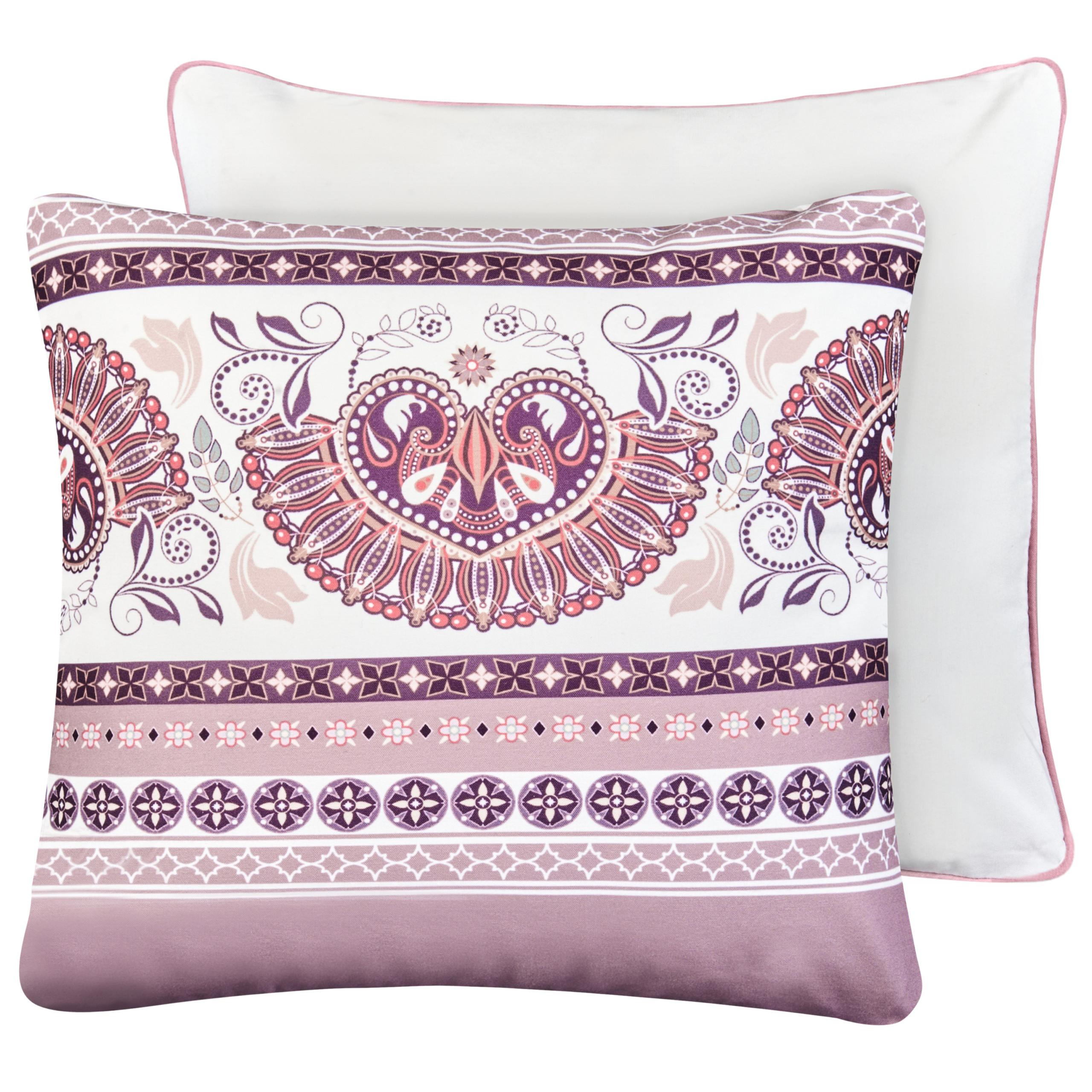 GARTENKISSEN 2er-Set Purpur 45/45 cm Tvista - Violett/Weiß, Textil (45/12/45cm) - Beliani