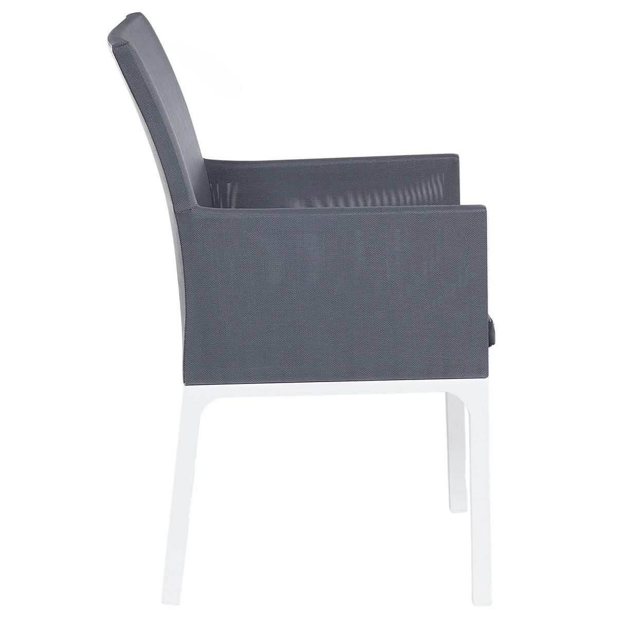 GARTENMÖBEL SET 6-Sitzer Aluminium grau Bacoli - Weiß/Grau, Metall - Beliani