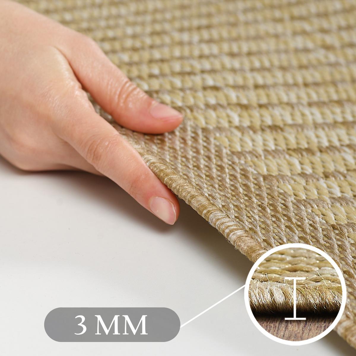 TEPPICH Outdoor DAFNE in Beige, einfarbig, 140 x 200 cm - Beige, Textil (200/140cm) - KADIMA DESIGN