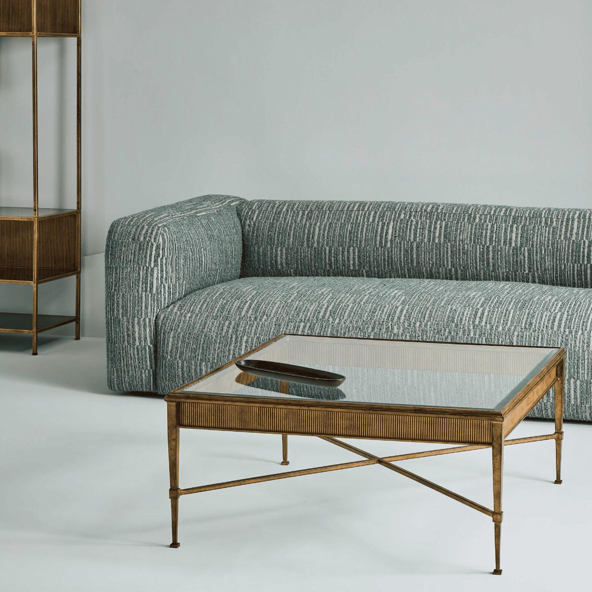 COUCHTISCH mit profiliertem Zierband L88,5 cm - ANTOINETTE - Goldfarben, Metall (88.5/88.5/41cm) - Signature