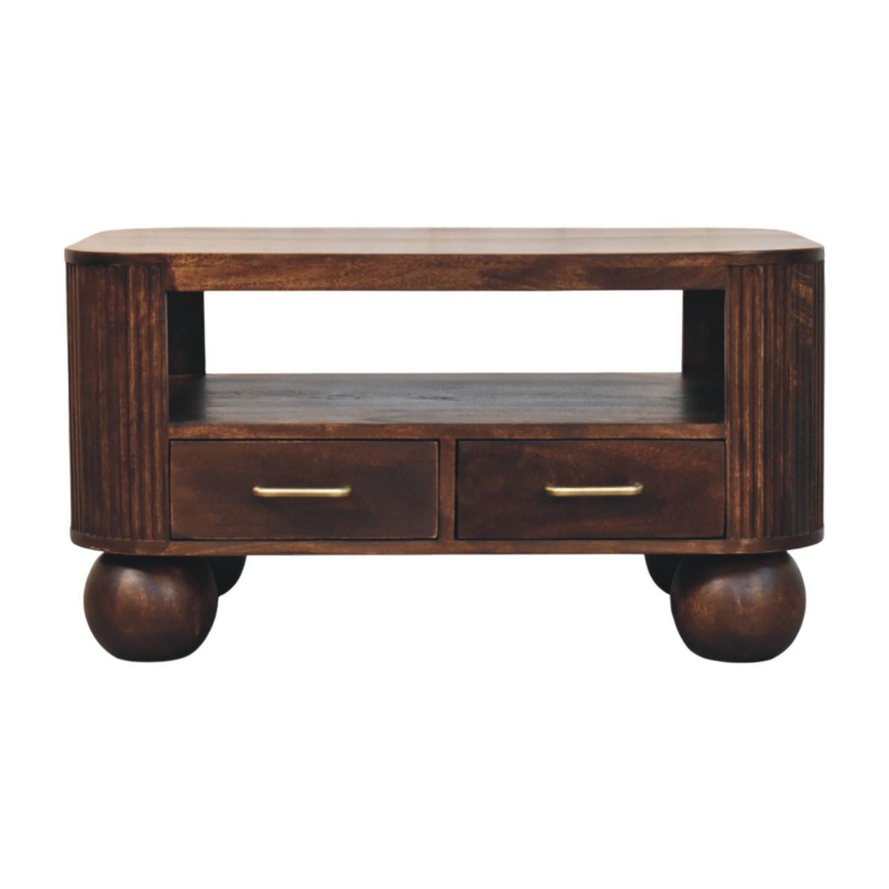 KAFFEETISCH California, 2 Schubladen, Dunkelbraun - Dunkelbraun, Holz (85/55/46cm) - Artisan Furniture
