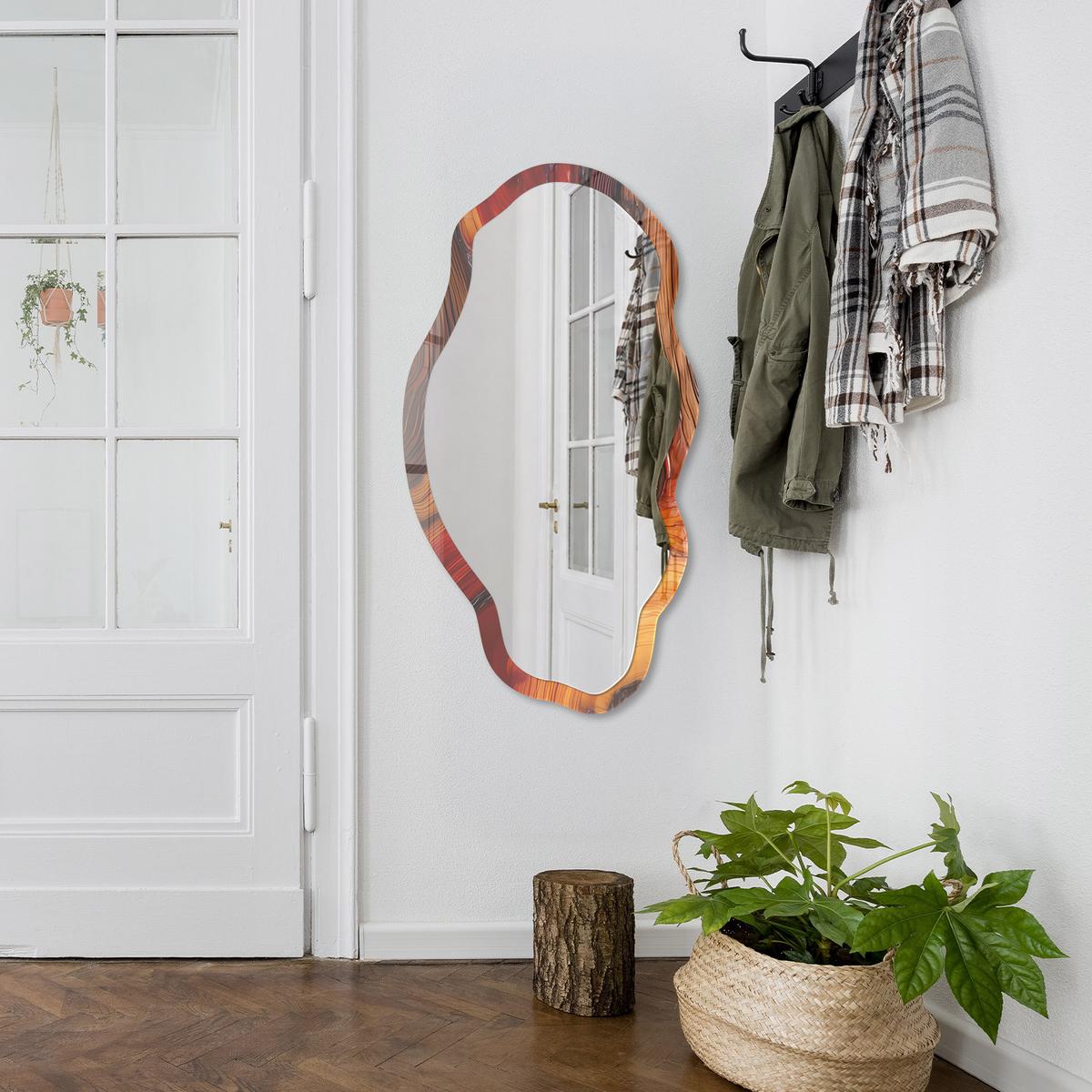 SPIEGEL 90x45 cm asymmetrisch mit Druck - Die Energie der Natur - Transparent, Glas (45/90/0.4cm) - TULUP