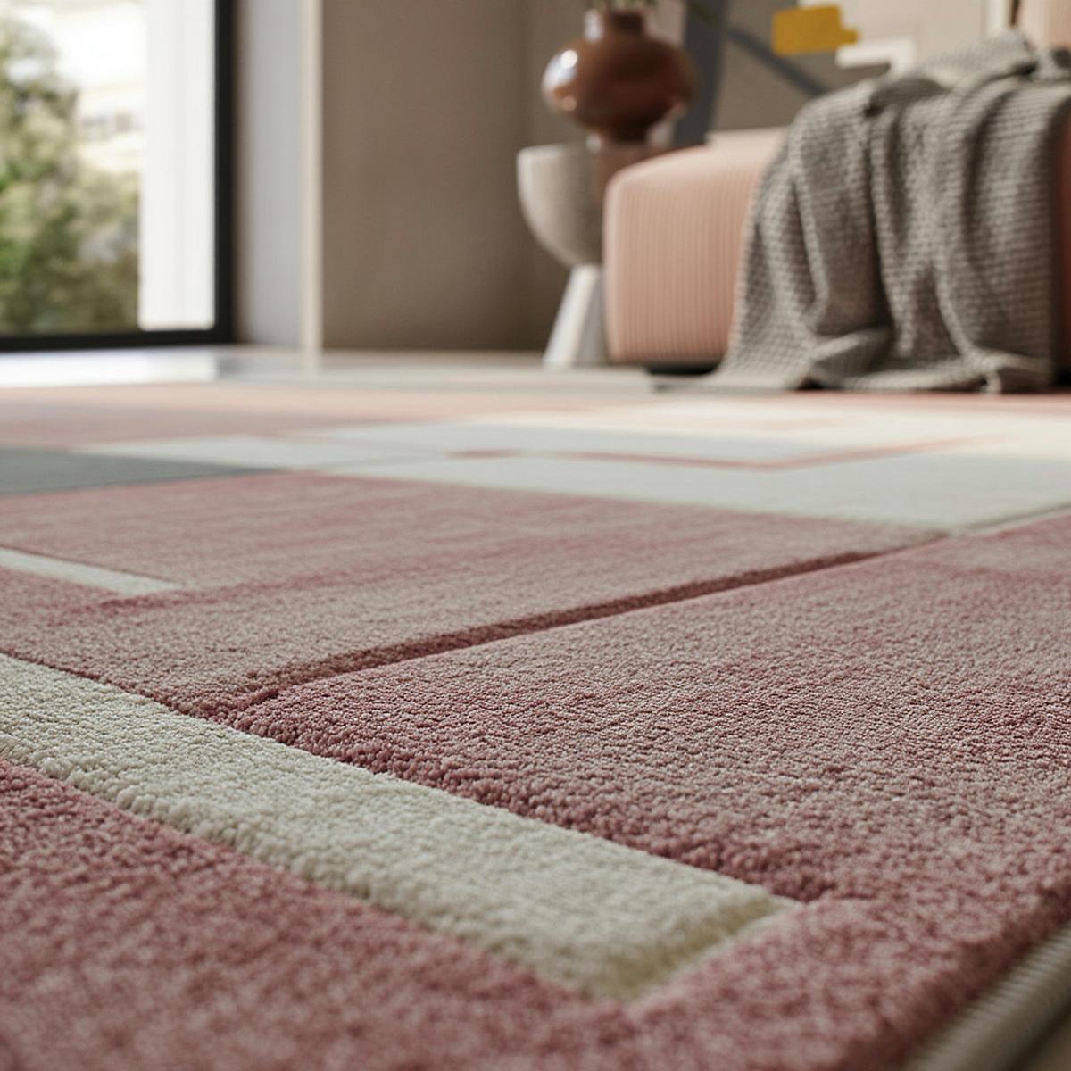 KURZFLORTEPPICH LATEMAR, kariert, Rosa, 120 x 170 cm - Rosa, Textil (170/120cm) - KADIMA DESIGN