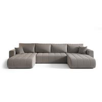 WOHNLANDSCHAFT Camila In Wind - Hellgrau, Holzwerkstoff/Textil (384/85/175cm) - Fun Möbel