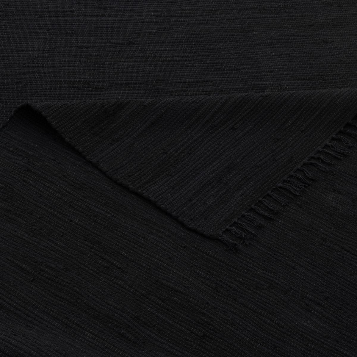 BAUMWOLLE NATUR TEPPICH LÄUFER JOLLY COTTON - Schwarz, Textil (90/160cm) - Pergamon