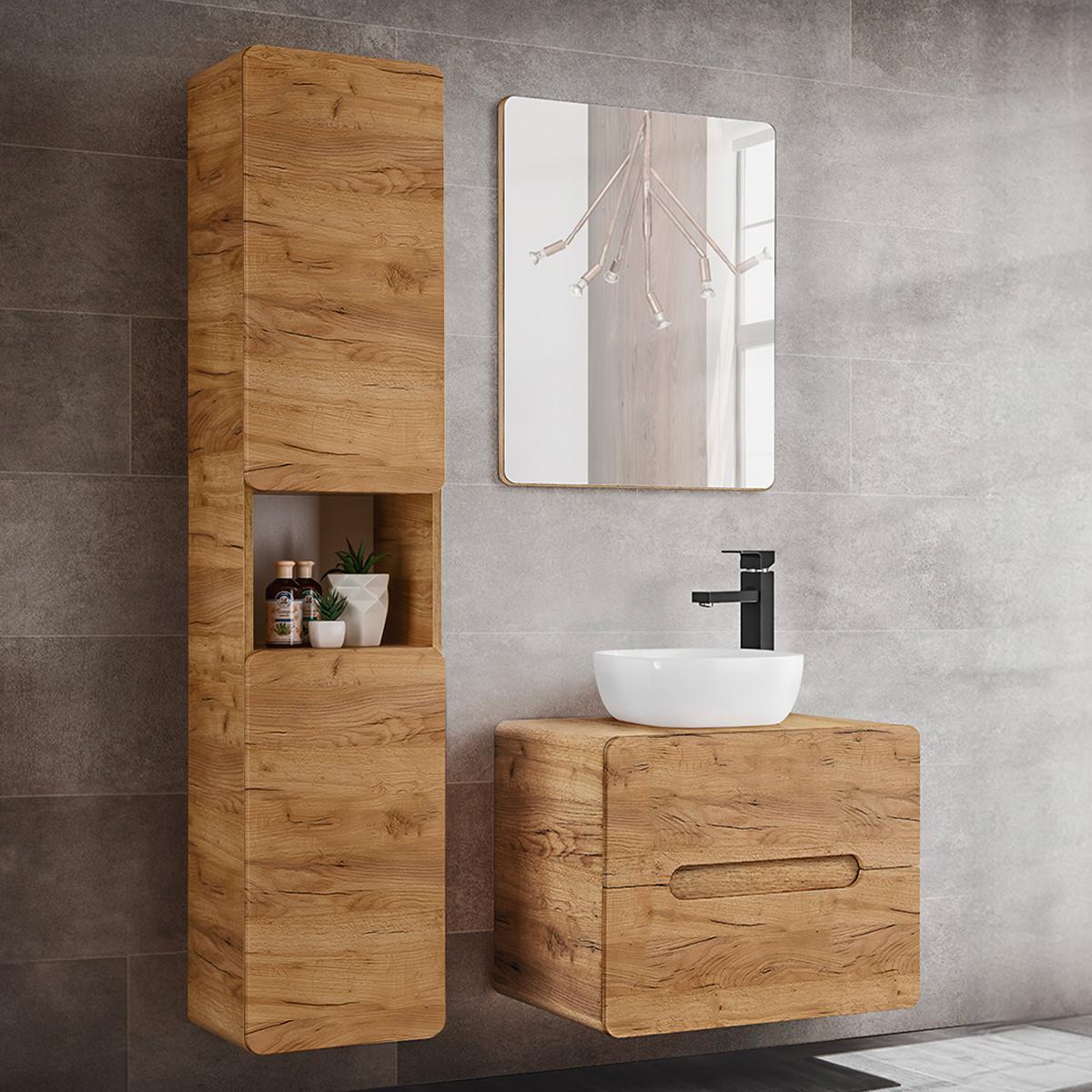 BADMÖBEL 60cm Arun 2er-Set Holz - Braun, Holzwerkstoff (60/53/46cm) - Petits-meubles