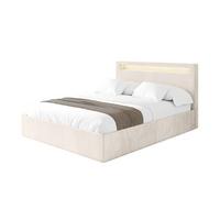 POLSTERBETT mit Bettkasten und Lattenrost, Bett mit Matratze H3/H4 - GOLA 180x200 Beige - Greige, Holzwerkstoff/Textil (180/200cm) - ALTDECOR