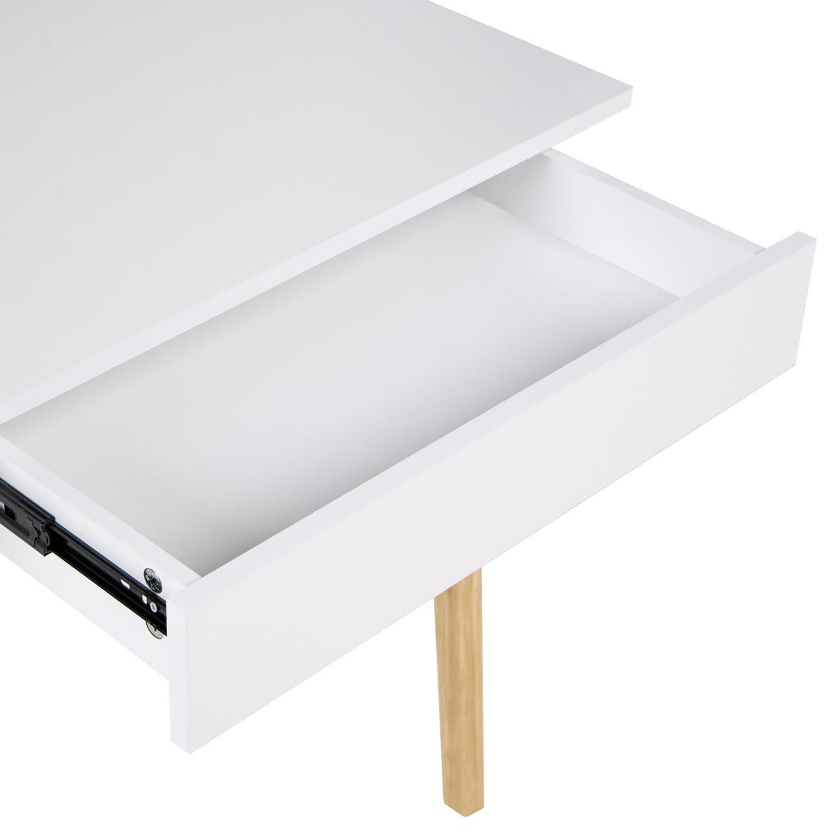 SCHREIBTISCH Hellbraun/Weiß 120/60 cm Theslay - Hellbraun, Holzwerkstoff (60/120/75cm) - Beliani