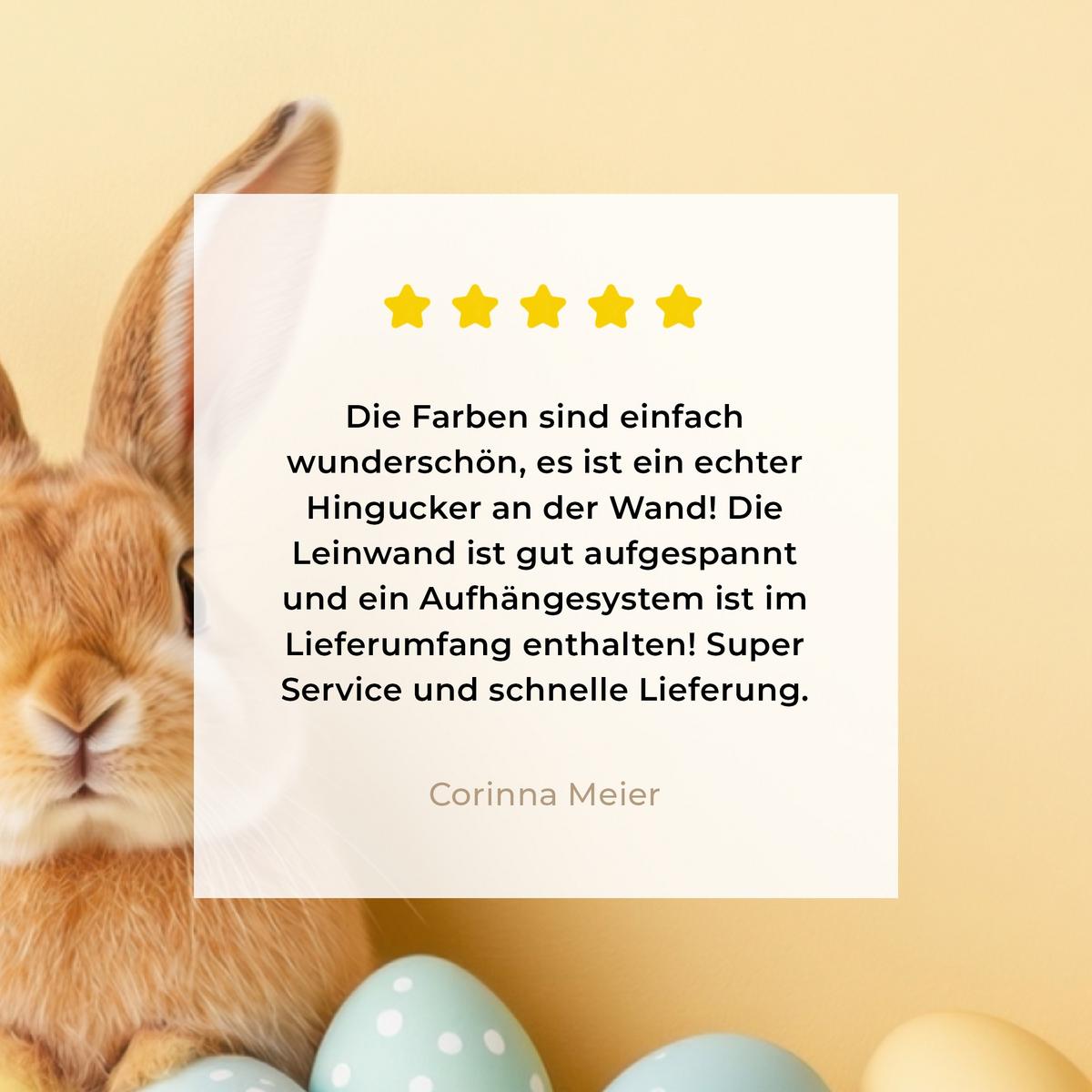 LEINWANDBILD Eier - Kaninchen - Pastellfarbtöne Room Decor 30x40 cm - Hellgelb, Textil (30/40cm) - MuchoWow