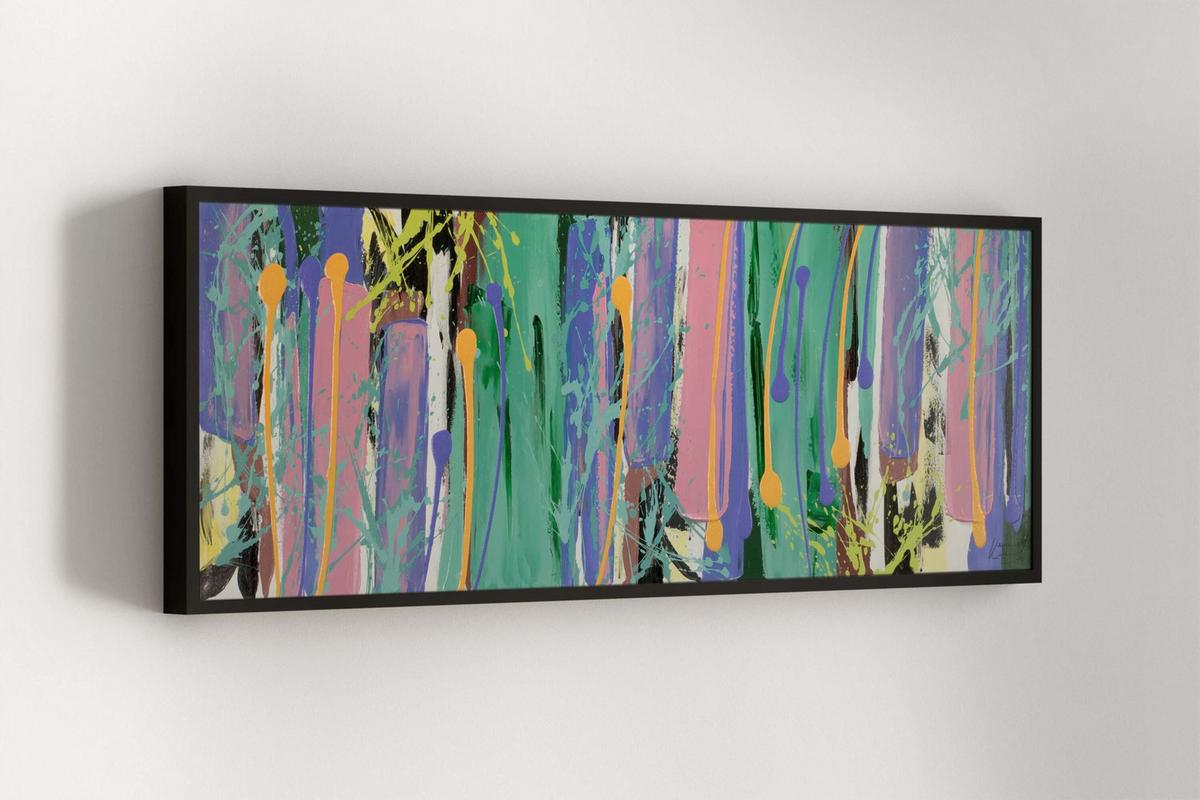 ACRYLBILD HANDGEMALT 150/50 cm - Multicolor, Holz/Textil (150/50cm) - KUNSTLOFT