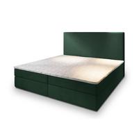 BOXBETT GIARRO 200x200 cm mit Matratze und Topper, H2+H3 - Grün - Grün, Holz (200/200cm) - MASSENO