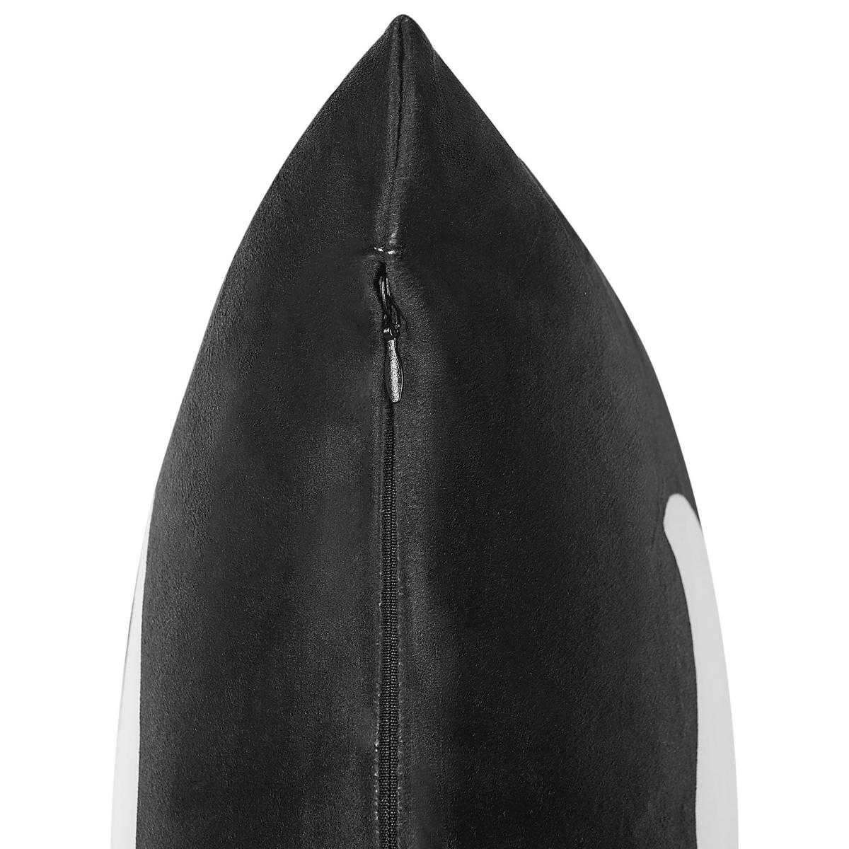 DEKOKISSEN 2er-Set Schwarz 45/45 cm Franklinia - Schwarz, Textil (45/45cm) - Beliani