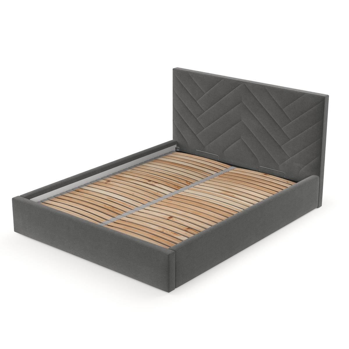 POLSTERBETT Arco 140/200 cm Anthrazit im Asti Stoff - Anthrazit/Schwarz, Holz/Holzwerkstoff (140/200cm) - AltaBeds