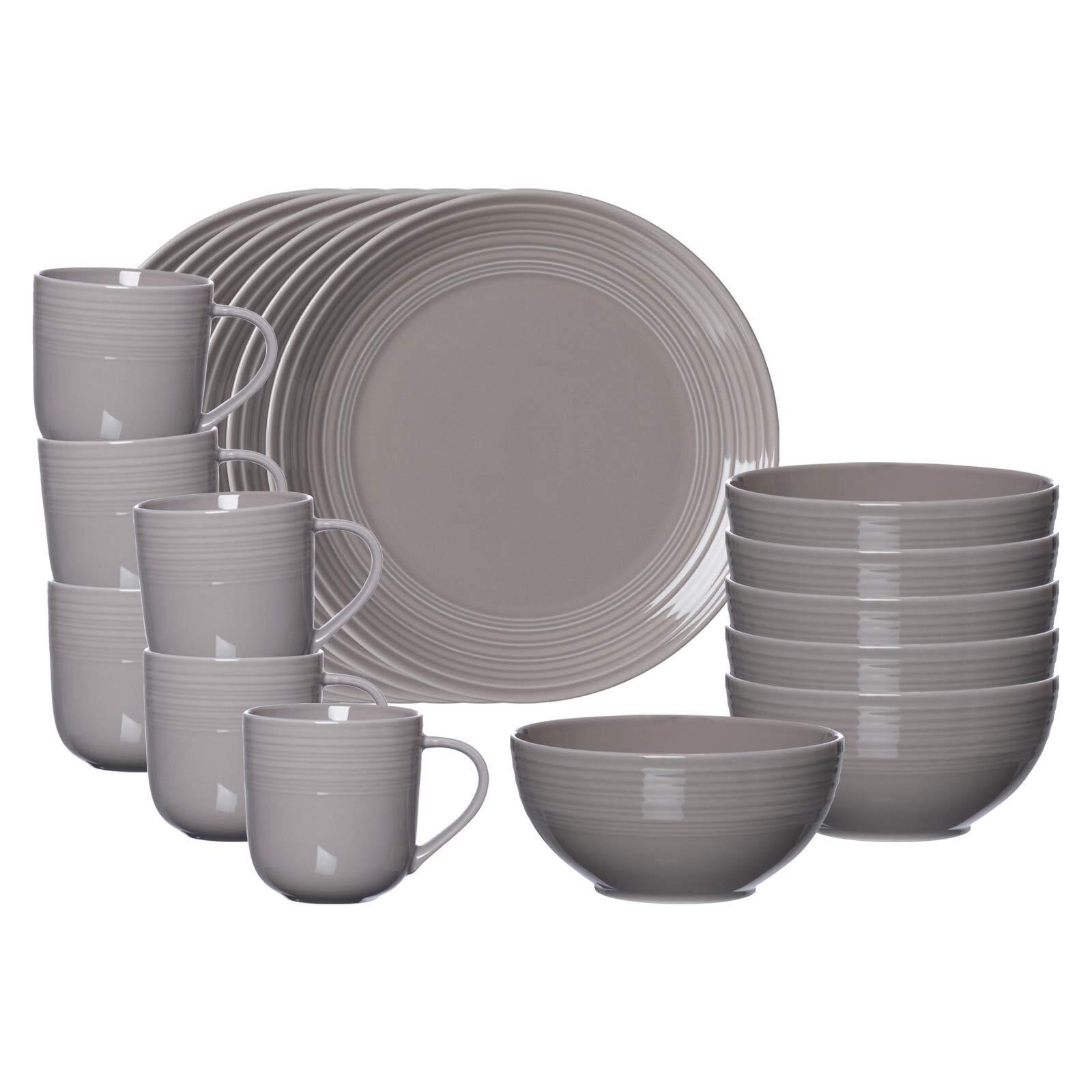 FRÜHSTÜCKS-SET Levi Grau 18-tlg. - Grau, Keramik (2/2/2cm) - Ritzenhoff Breker