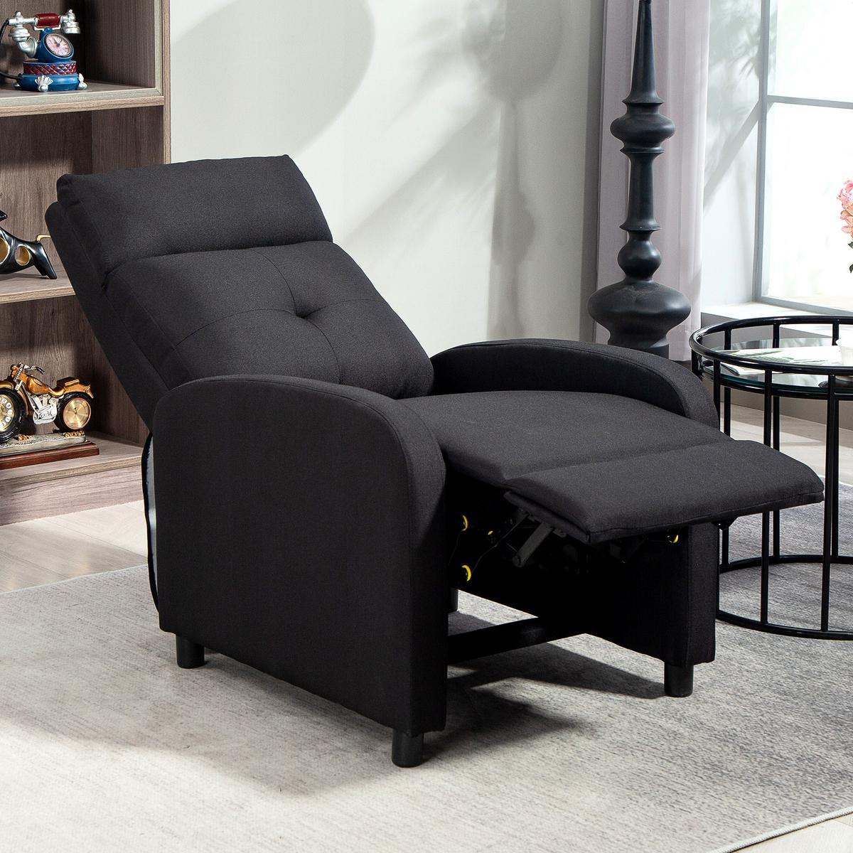 FERNSEHSESSEL Polyester Schwarz - Schwarz, Kunststoff/Textil (67/98/87cm) - HOMCOM