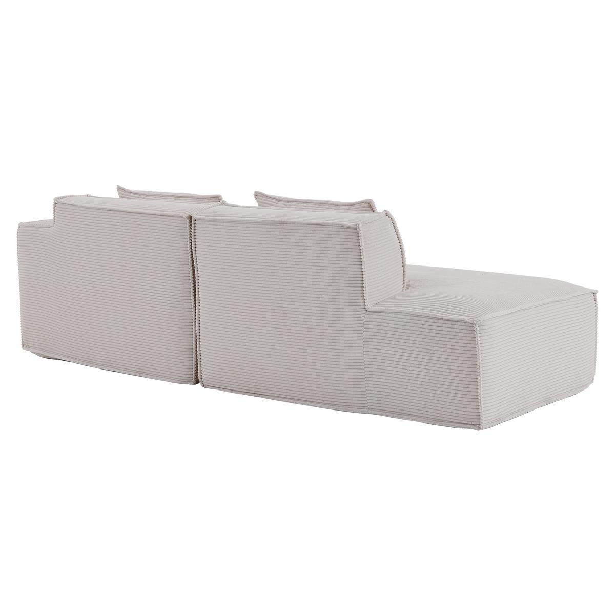 ECKSOFA gepolstert mit taschenfederkern & 2 kissen - Beige, Textil (235/129cm) - Urban Meuble