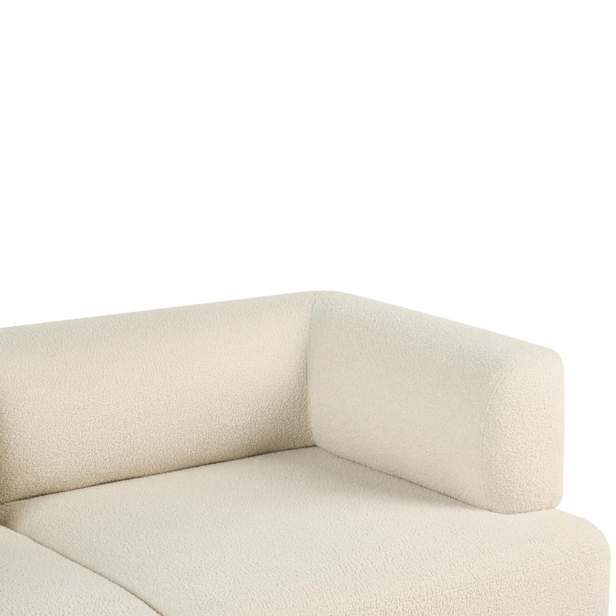 2-SITZER-SOFA Bouclé Cremeweiß Movik - Creme, Textil (183/74/90cm) - Beliani