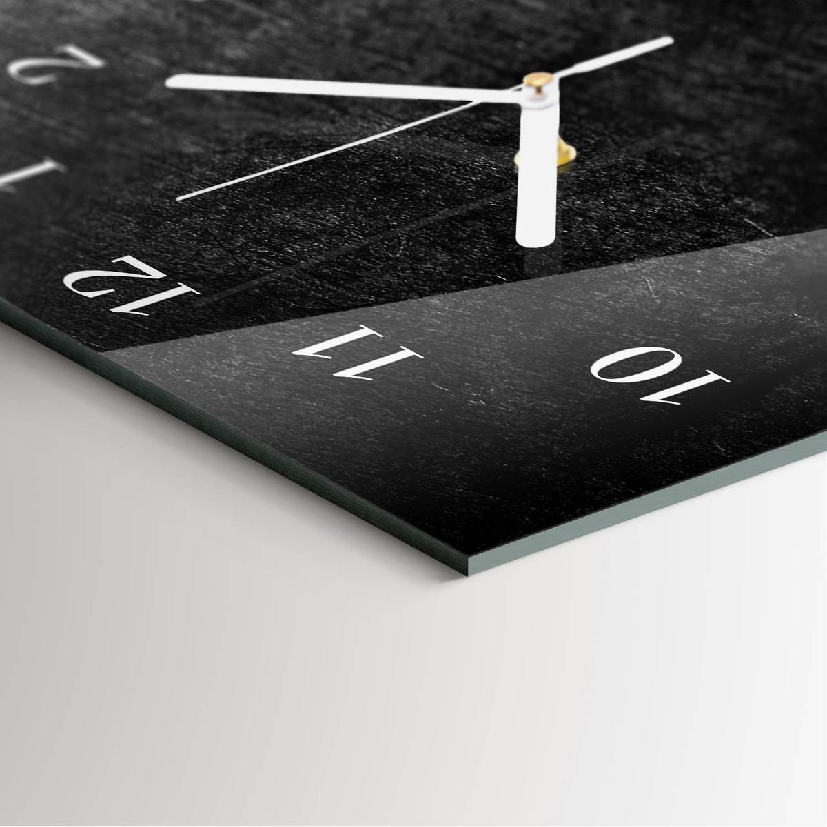 WANDUHR aus Glas 30x60 cm - Platte - Schwarz, Glas (30/60/0.4cm) - TULUP