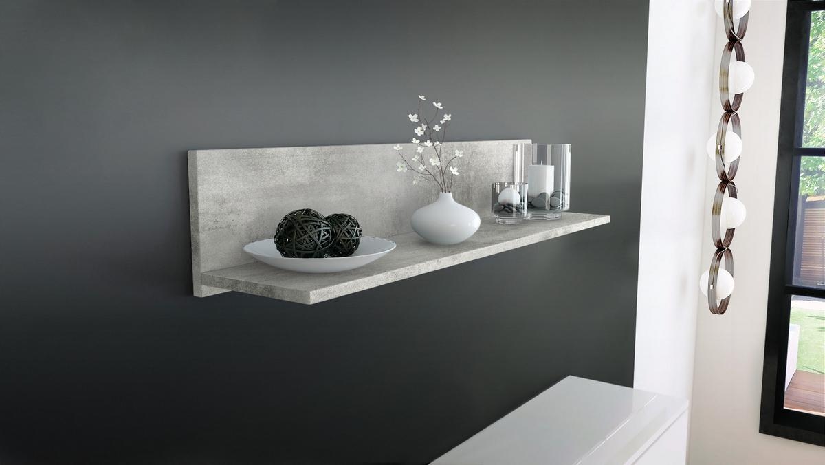 WANDREGAL Skadu Beton Oxid Optik - Hellgrau, Holzwerkstoff (97.5/18.5/18.5cm) - Vladon