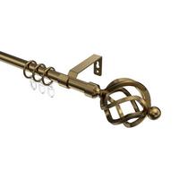 GARDINENSTANGE Olymp Paolo 100 cm, 1-läufig, 16 mm Ø Messing Antik - Messingfarben/Bronzefarben, Metall (100cm) - INTERDECO