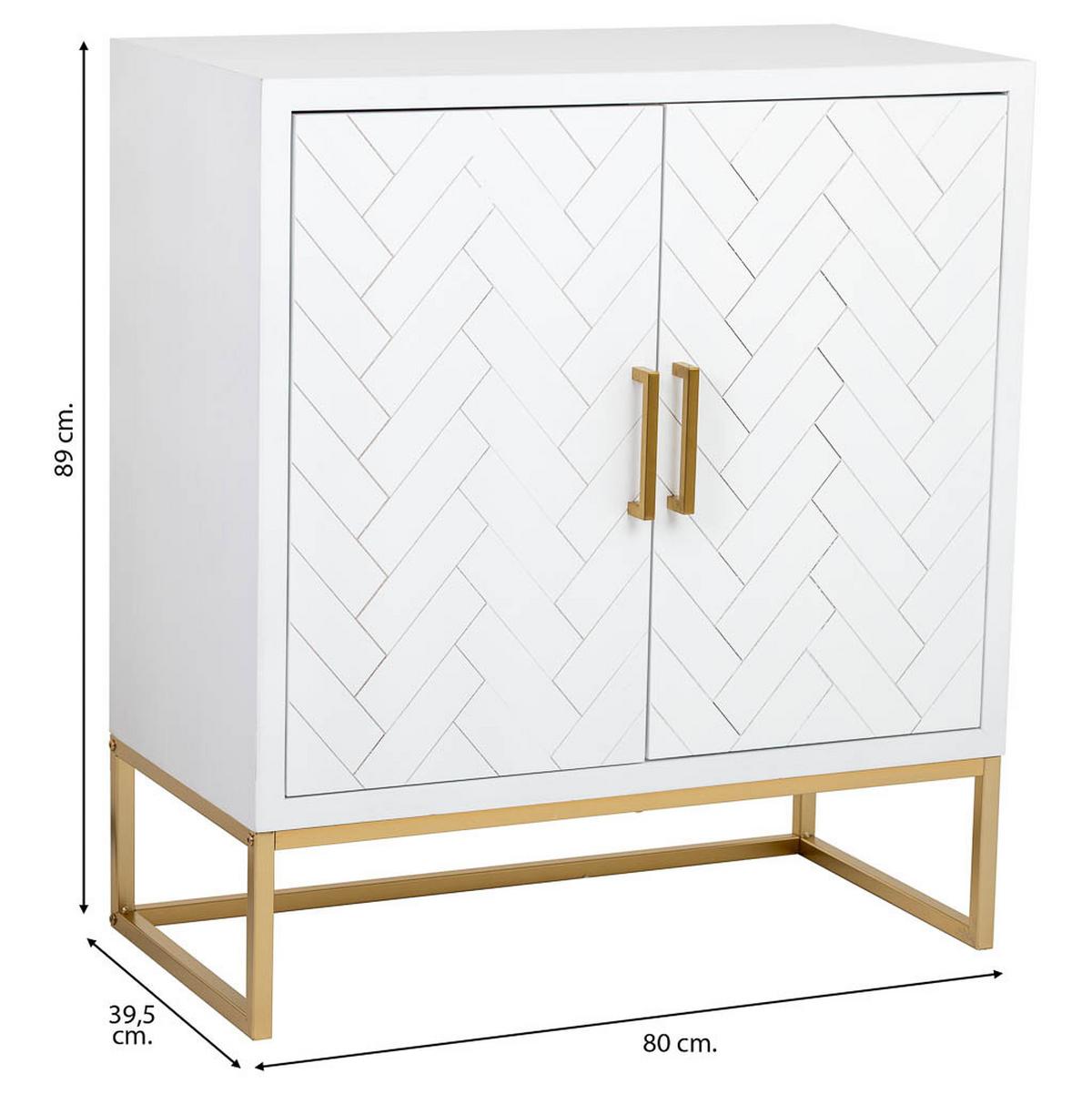 SIDEBOARD aus Metall und Holz, 80x40x89cm - Weiß, Holz (80/89/39cm) - Wanderlust