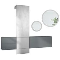 GARDEROBE Carlton Dual Beton Oxid Optik - Hellgrau, Holzwerkstoff (208/193/35cm) - Vladon