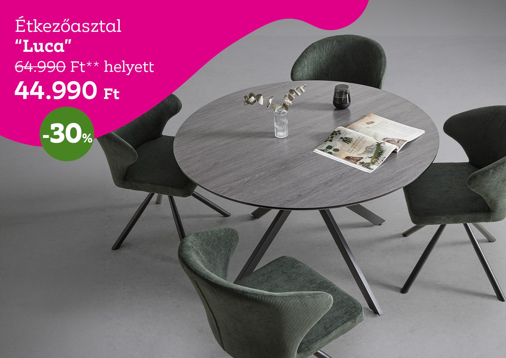 Étkezőasztal Luca 64990 Forint helyett 44990 Forint, kedvezmény mértéke 30%