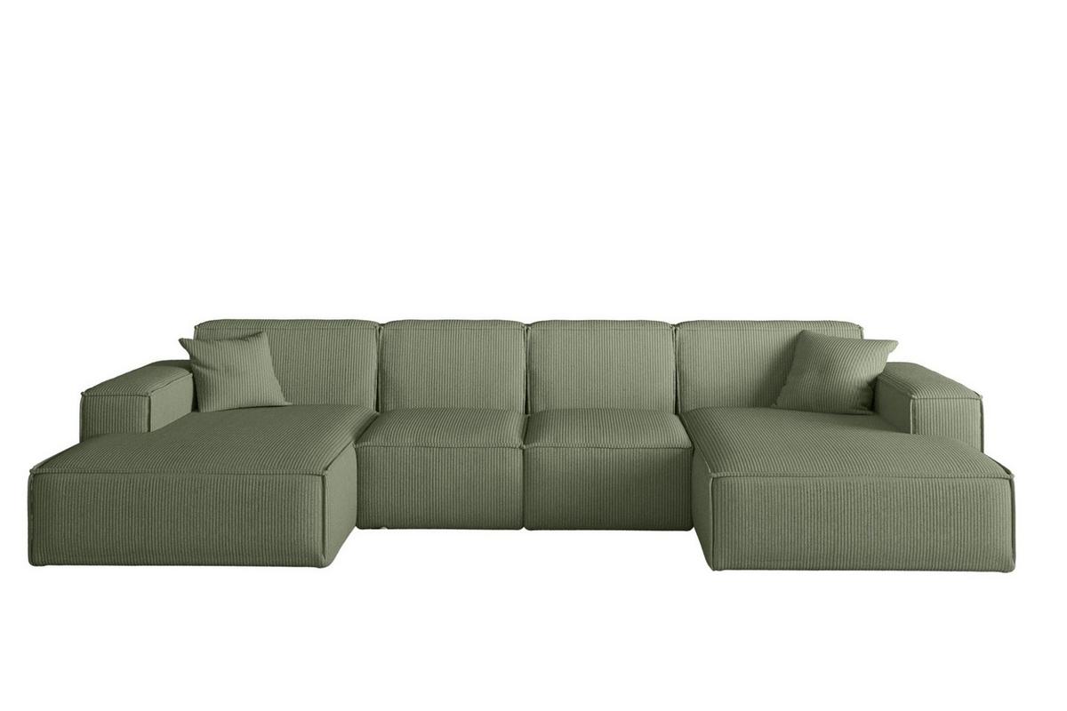 WOHNLANDSCHAFT Celes Premium Xs Scala - Jadegrün, Holzwerkstoff/Textil (342/73/165cm) - Fun Möbel