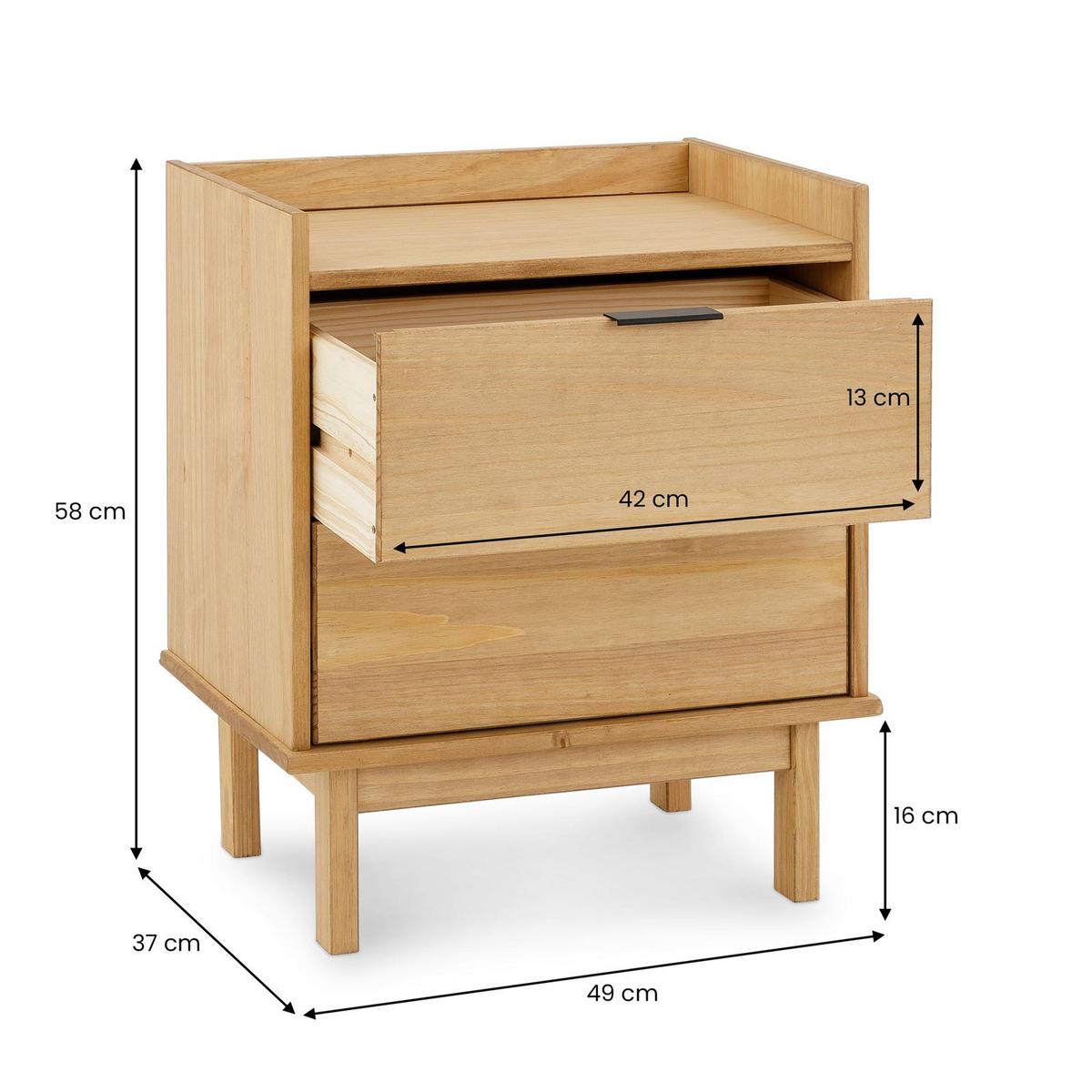 NACHTTISCH TEPERA braun - Braun, Holz (50/58/38cm) - IDIMEX