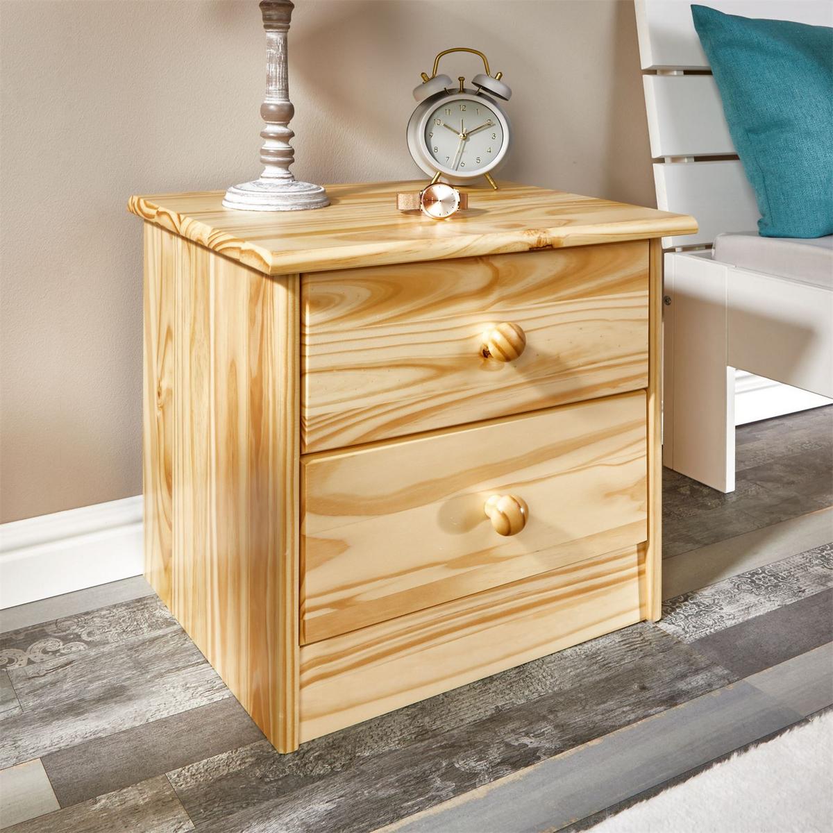 NACHTTISCH RONDO - Naturfarben, Holz (43/41/35cm) - IDIMEX